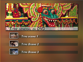 Menu accueil transfert film sur DVD